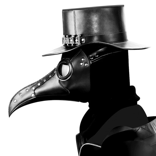 Leather plague doctor mask - plague,